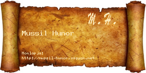 Mussil Hunor névjegykártya